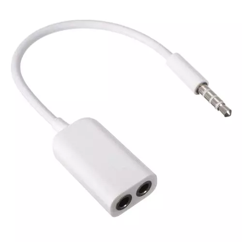 LOTA 3.5 mm Audio Jack Splitter Cable Adapter Stereo Male to Dual Female AUX White, MST-1279-LT