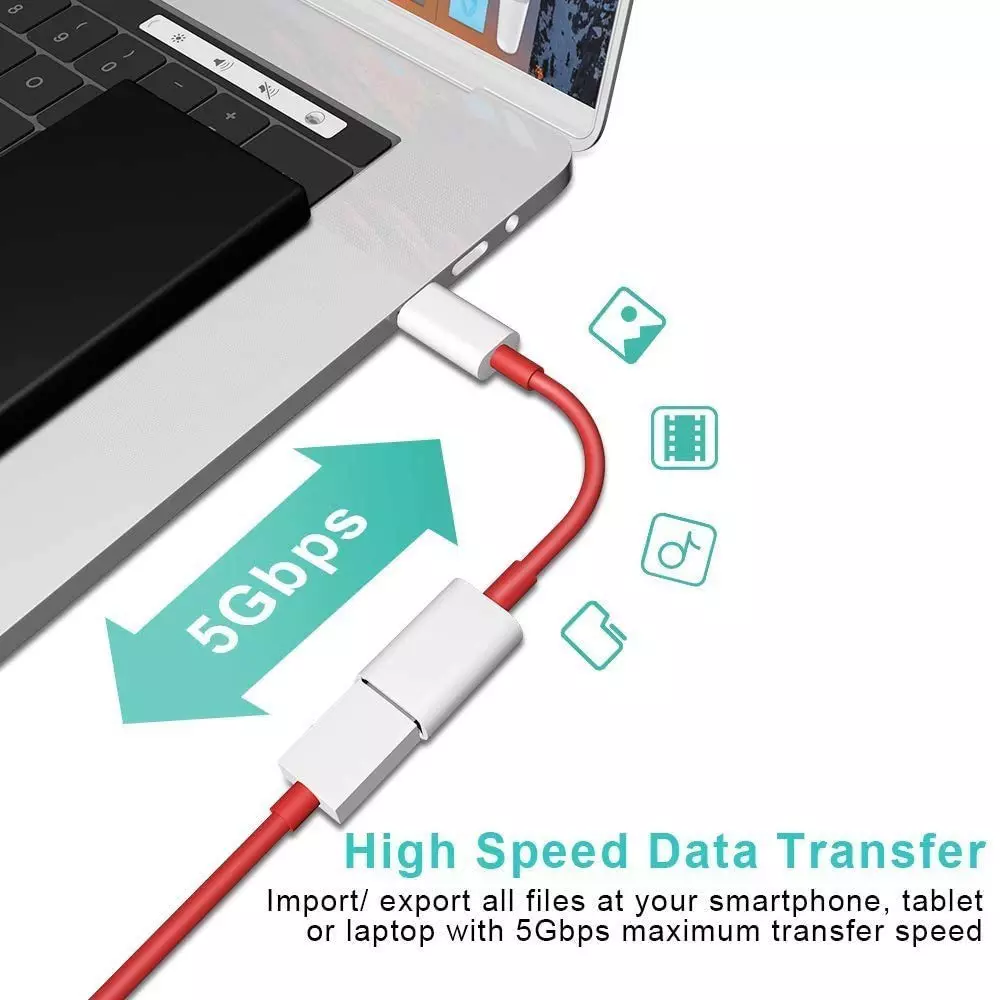 LOTA USB 3.0 to Type-C OTG Adapter Male to Female White & Red for Fast Data Transfer & Charging Support, MST-1526-LT
