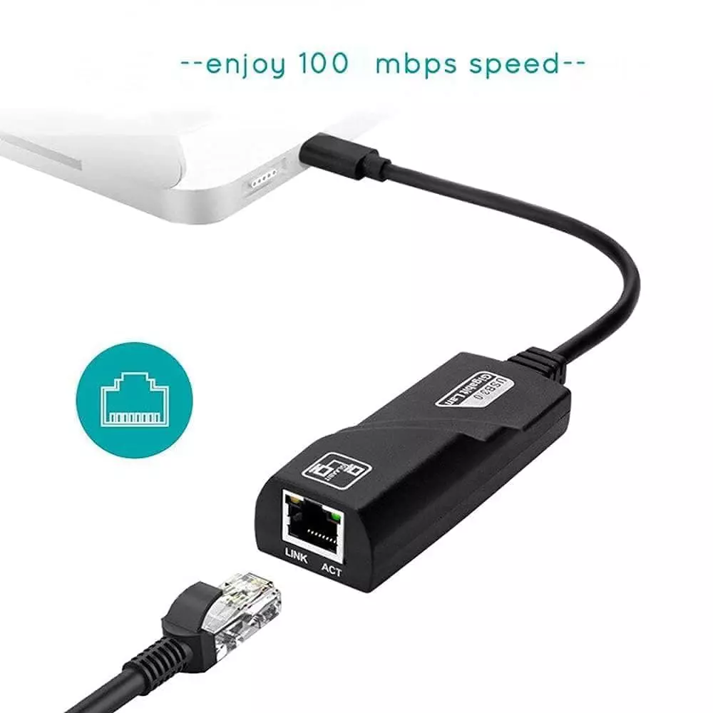 LOTA High-Speed USB Type-C to Ethernet Adapter 10/100/1000 Mbps, MST-3121-LT