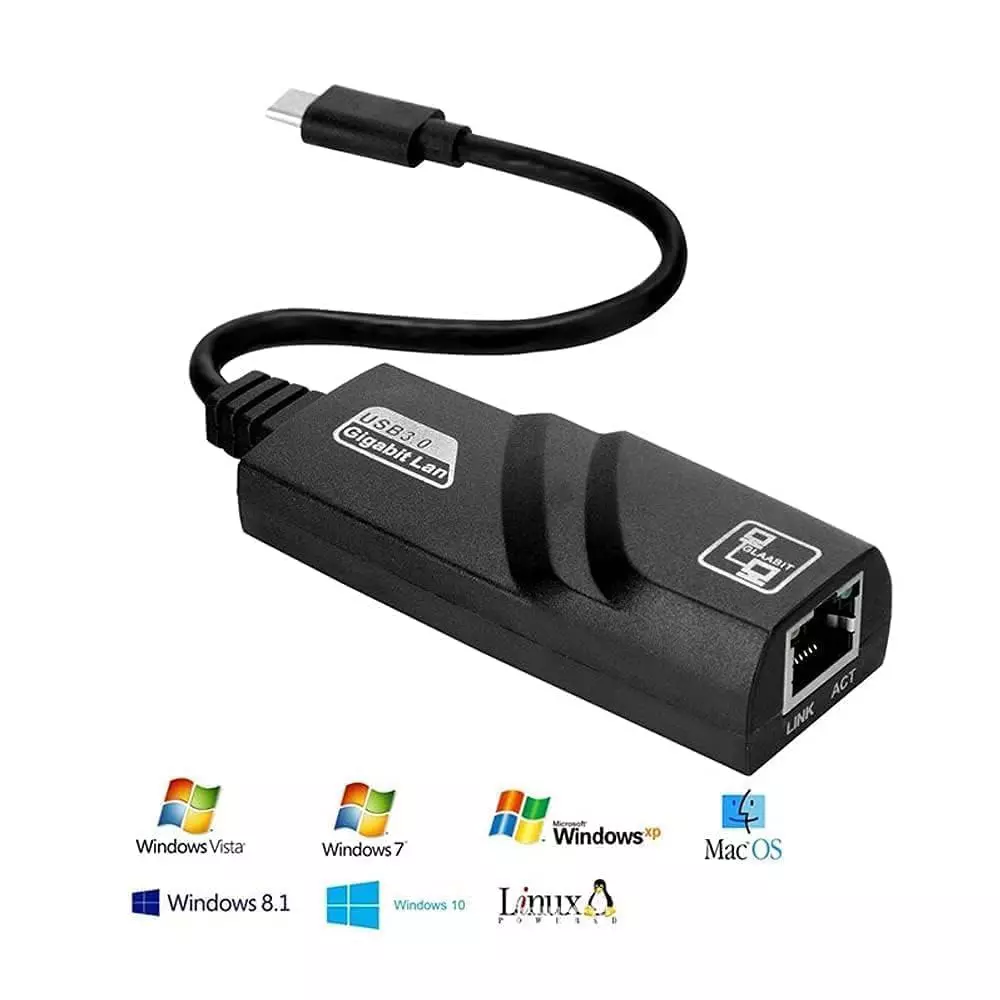 LOTA High-Speed USB Type-C to Ethernet Adapter 10/100/1000 Mbps, MST-3121-LT