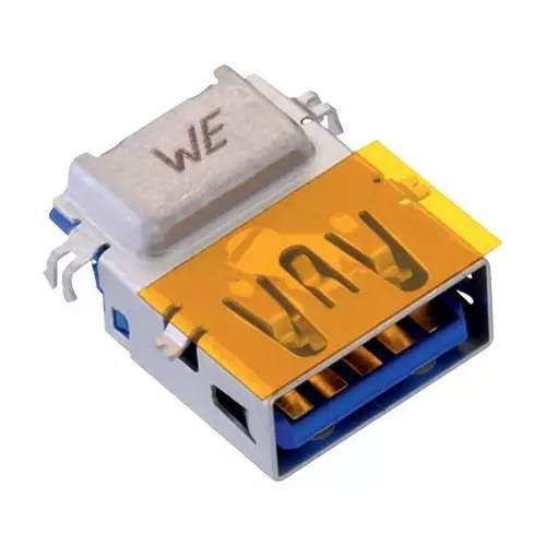 WURTH ELEKTRONIK USB Conn, Reverse, 3.0 Type A, Rcpt, Tht, 692121330100