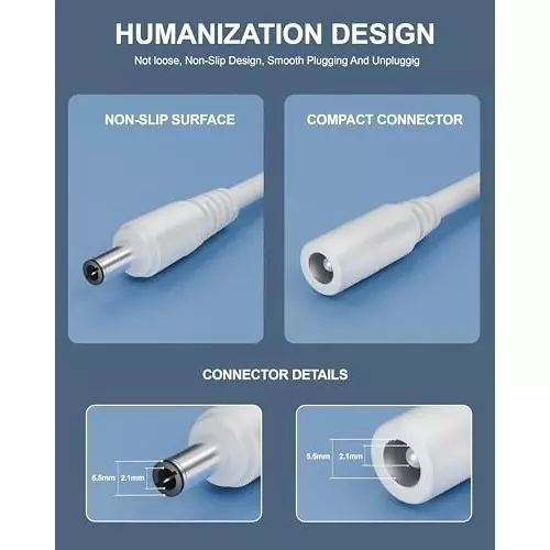 FEDUS Male to Female DC Plug 2.1x5.5 mm 12 V for CCTV, DVR, NVR, LED Strip, Baby Monitor, IP Camera