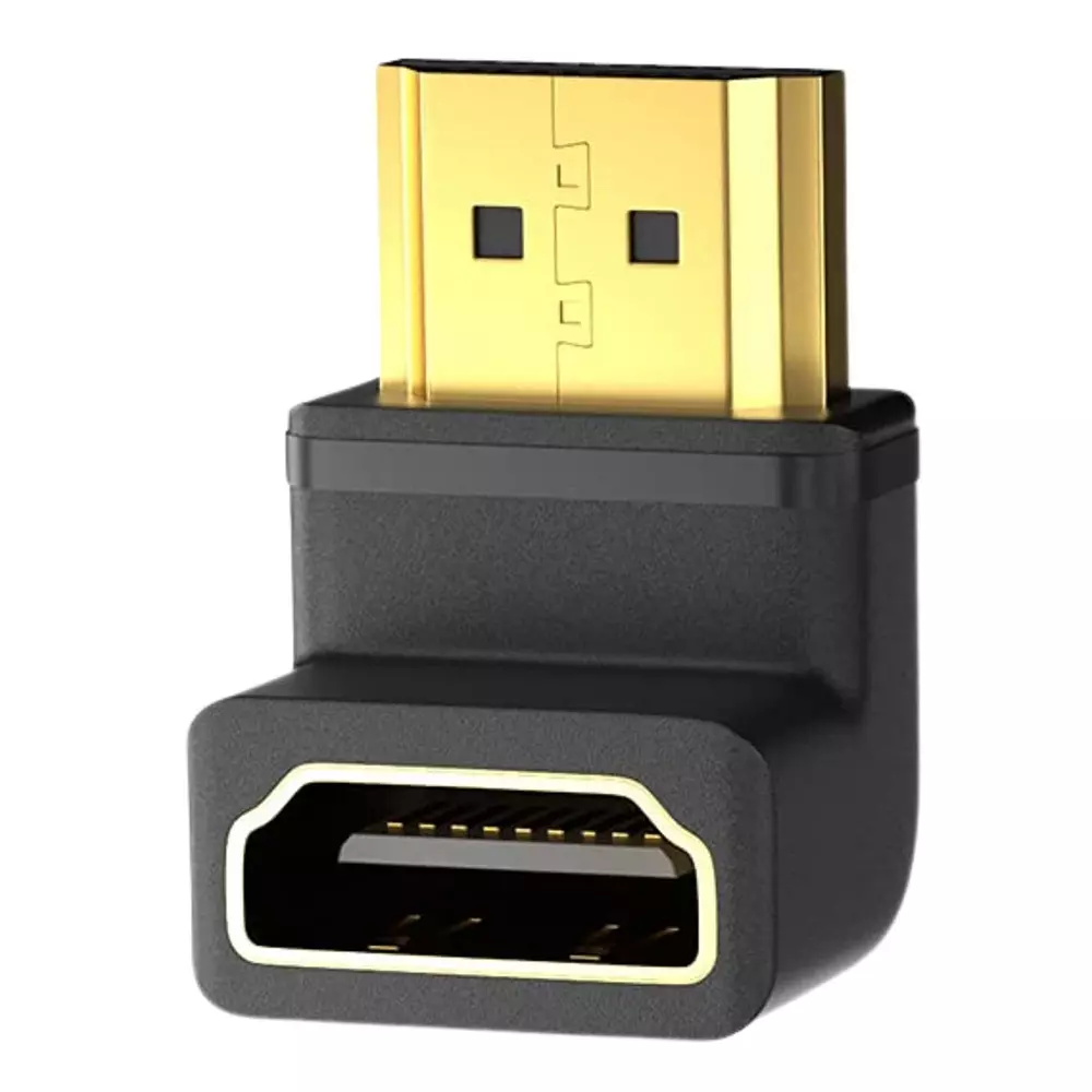 FEDUS HDMI Male to Female Converter Connector L Shape for HDTV, Plasma TV, LED, LCD