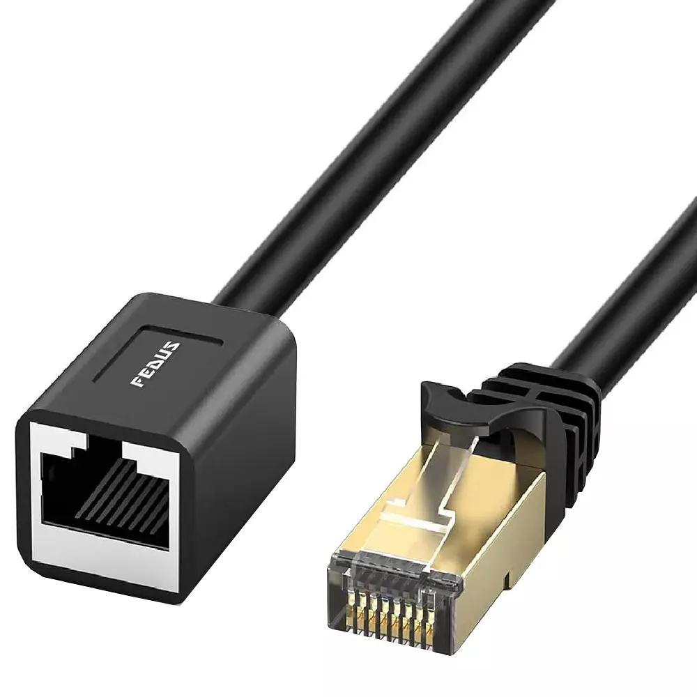 FEDUS Cat8 Ethernet Extension Cable RJ45 Shielded Male to Female 40 Gbps 3 m