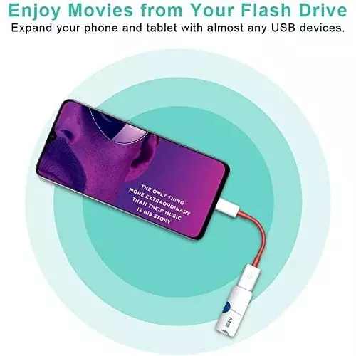 PremiumAV USB 3.0 to Type-C OTG Adapter Cable Male to Female Connector for Smartphones, Tablets, Laptops & USB-C Devices White & Red