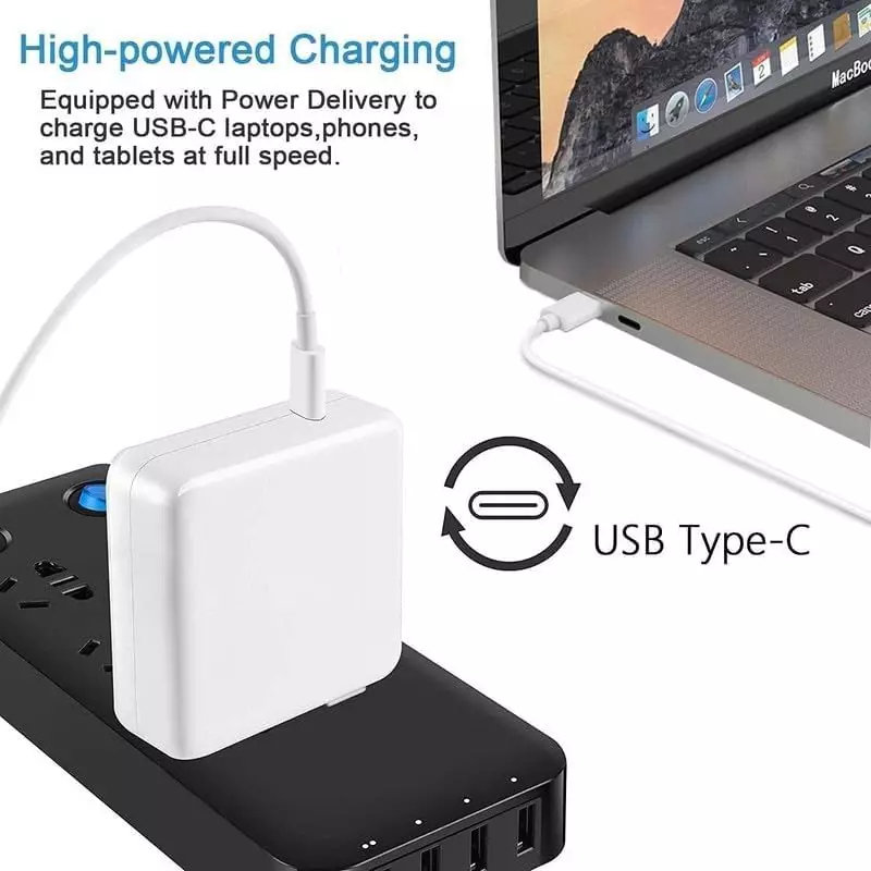 PremiumAV 30 W USB-C Fast Charger with 6.6ft 2 m Type-C Cable Power Adapter for iPad Pro, iPad Air, iPad Mini, iPhone 15/15 Pro/Plus/Max, MacBook Air & USB-C Devices