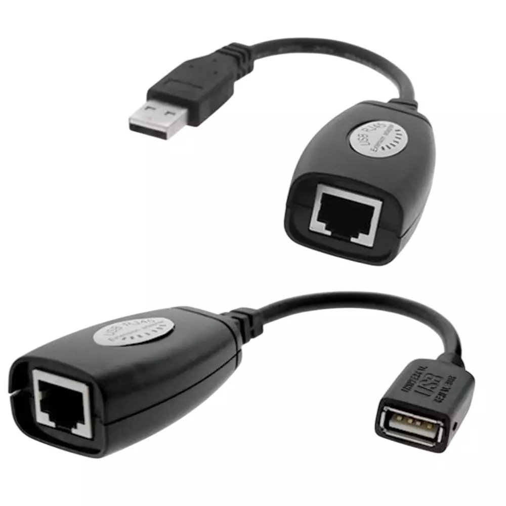 LOTA USB to RJ45 Extension Adapter Black Plug & Play Durable with Long-Range Connectivity, MST-124-LT