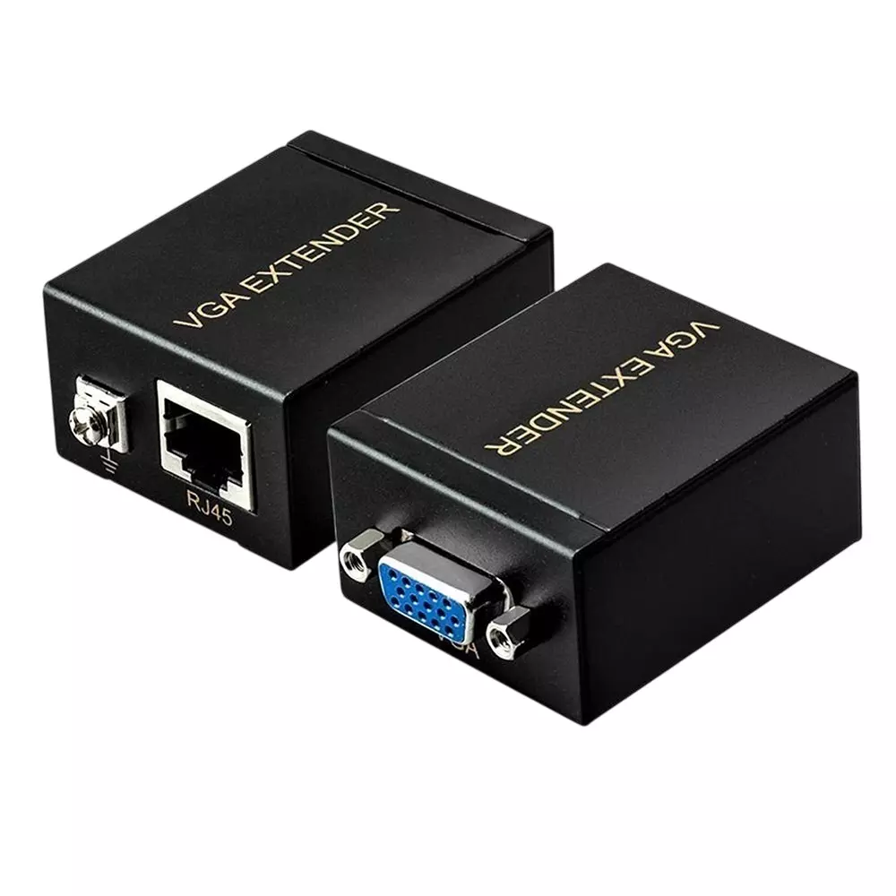 LOTA VGA to RJ45 Signal Extender Adapter Black for Transmit Video Signals over Long Distances, MST-959-LT