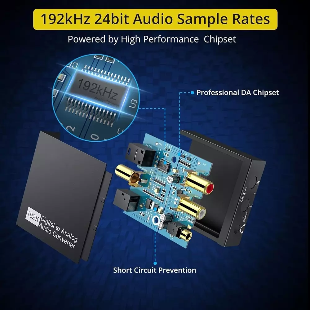 LOTA High-Quality Digital to Analog Audio Converter Supports 1080p Plug & Play, MST-844-LT