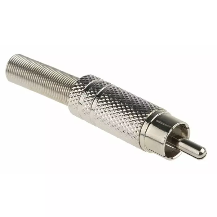 RS Pro Gold Cable Mount RCA Plug Nickel Plated (Pack of 5)