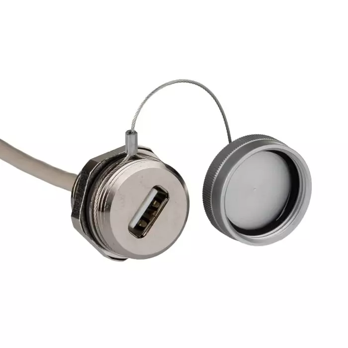 Rittal Horizontal Wall Mount Female to Male- Single Port Type Type A 2.0 IP66 IP67 USB Connector, 2482230