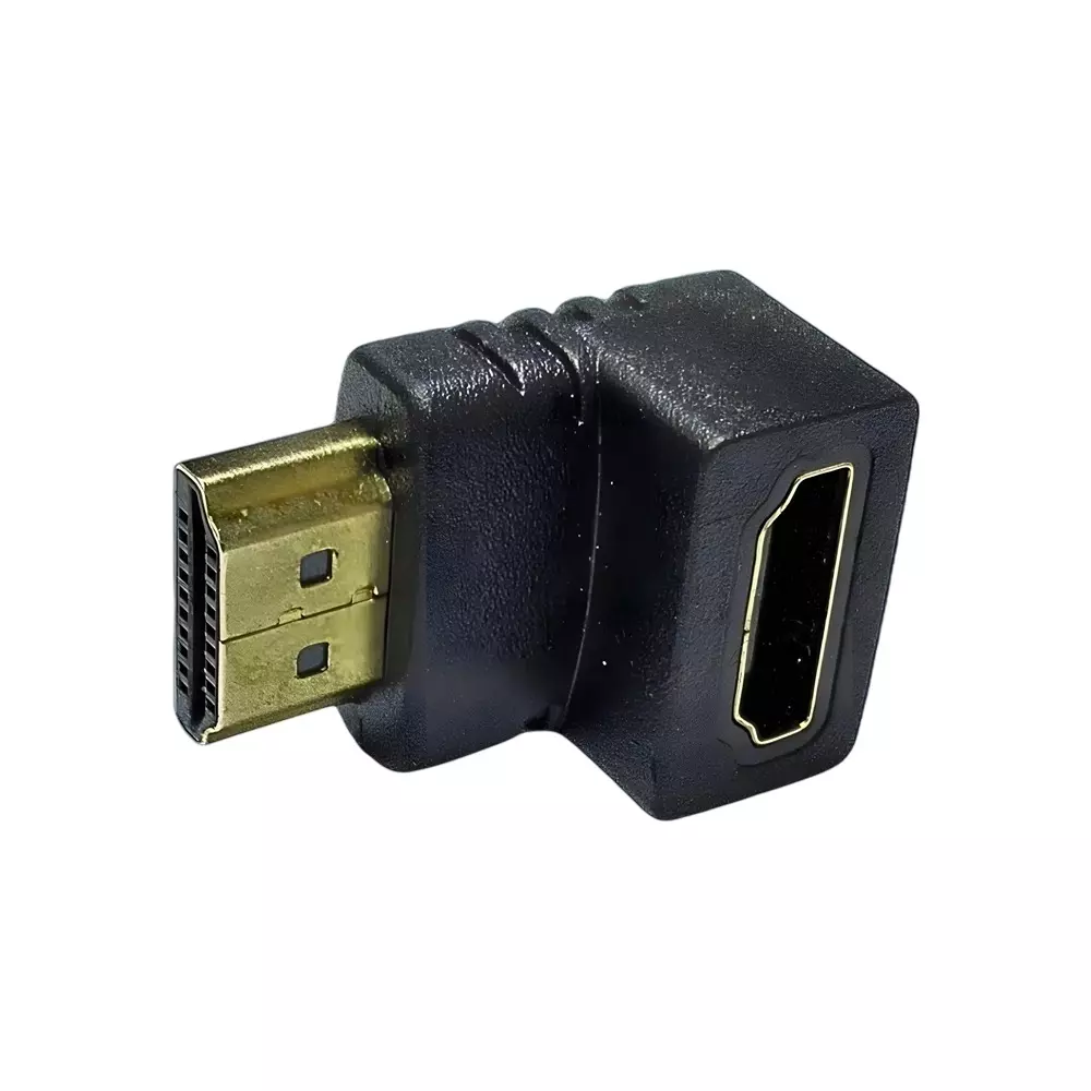 SETMI INDIA HDMI Jointer Right Angle Male to Female Supports Dolby TrueHD & DTS-HD Audio, Black