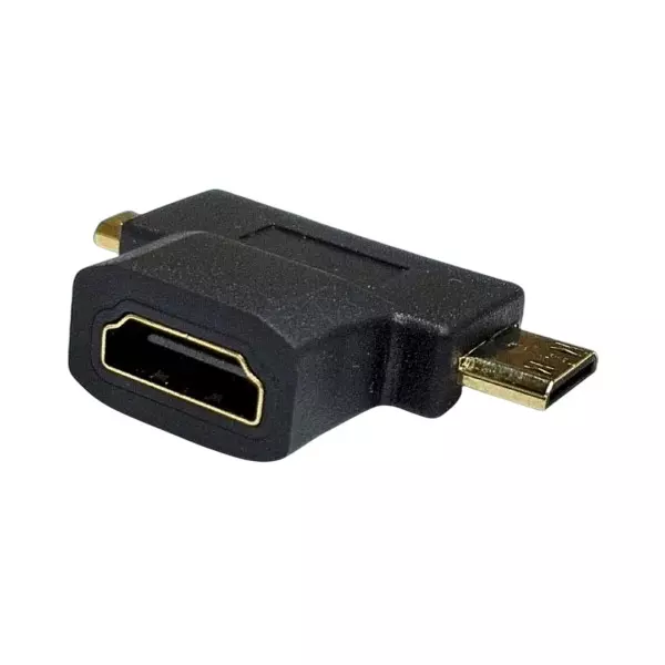 SETMI INDIA Micro & Mini HDMI Adapter Male to Female 4K/1080p/2K/4K Support, Black