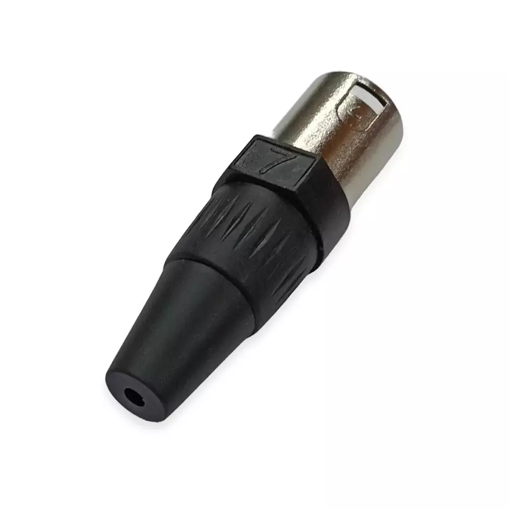SETMI INDIA XLR Male Plug 3-Pin Nickel-Plated Metal with Push-Lock & Solder Assembly, Silver & Black