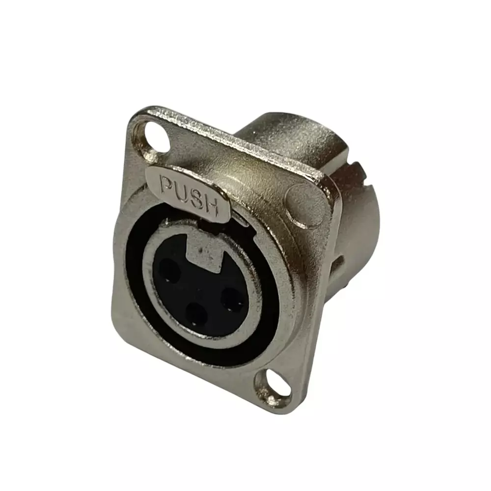SETMI INDIA XLR Connector Female 3-Pin with Push-Lock Mechanism, Silver