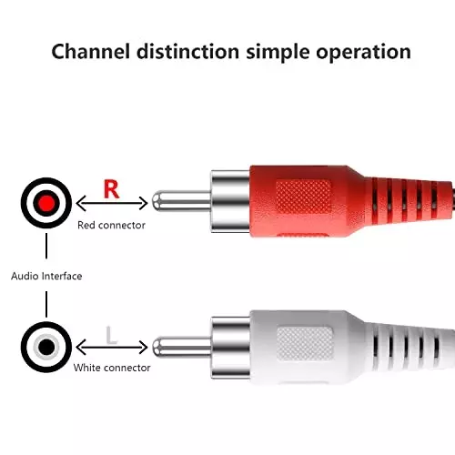 FEDUS 2-RCA Male to 2-RCA Male Converter Red & White 3 m