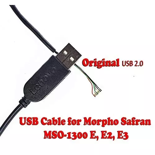 FEDUS Morpho USB Cord Wire 2.0 for Morpho Mso-1300 E, E2, E3 Biometric Finger Print Scanner Black 1.5 m