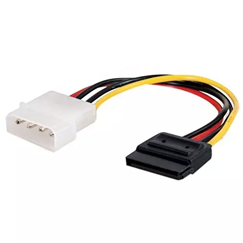 PremiumAV 4-Pin Molex to SATA Power Cable Adapter for HDD, SSD, Optical Drives, Desktop PC, PSU (Pack of 3)