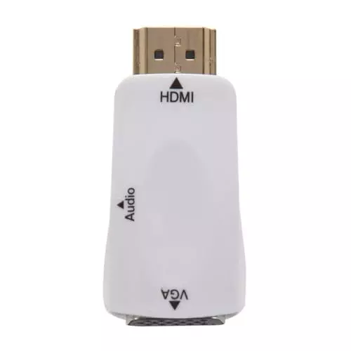 PremiumAV HDMI Male to VGA Female Adapter with Cable for Laptop, PC, Monitor, Projector, HDTV White