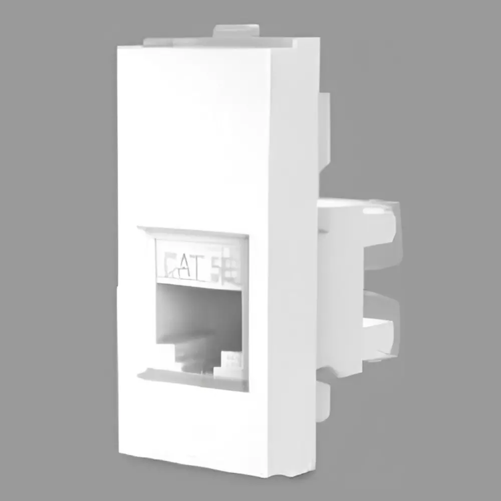 Cona Platinum Cat 5 Socket 1 Port White, 14116