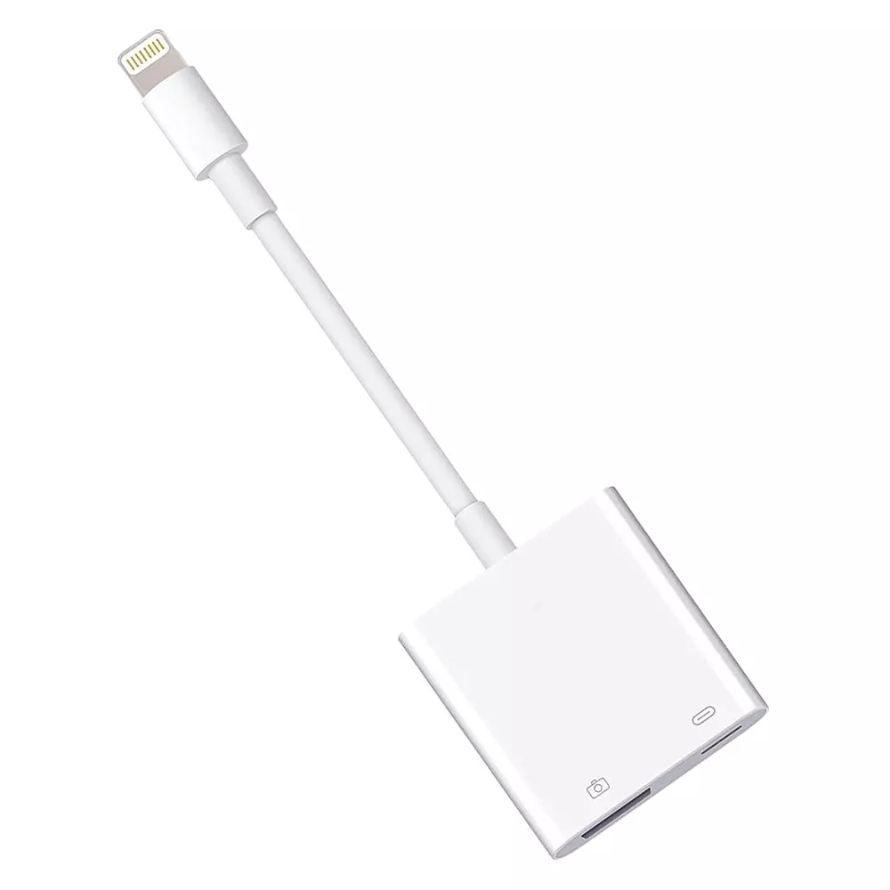 LOTA Lightning to USB Camera Adapter White Male to Female 1080p Full HD Supports Plug & Play, MST-3131-LT