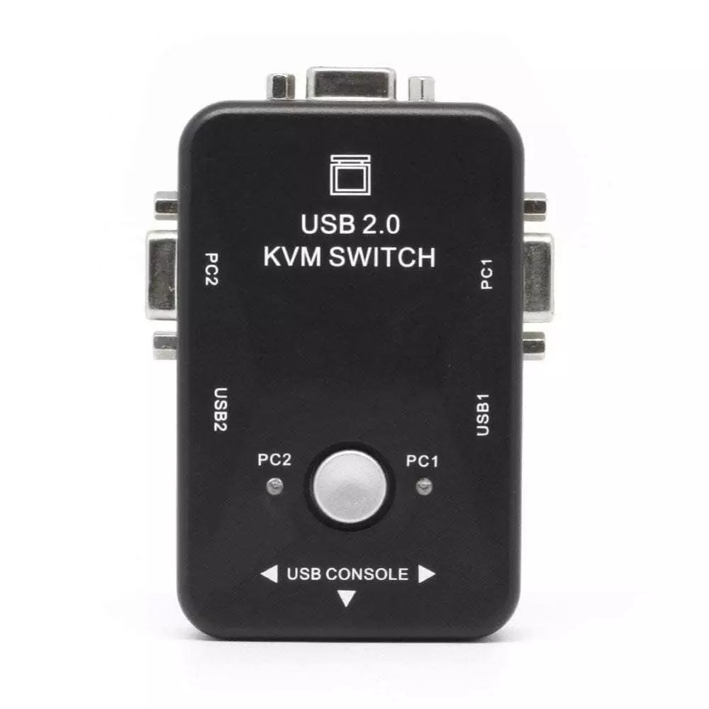 LOTA USB 2.0 KVM Switch Box 2-Port for Controlling 2 Computers with 1 Keyboard & Mouse, MST-882-LT