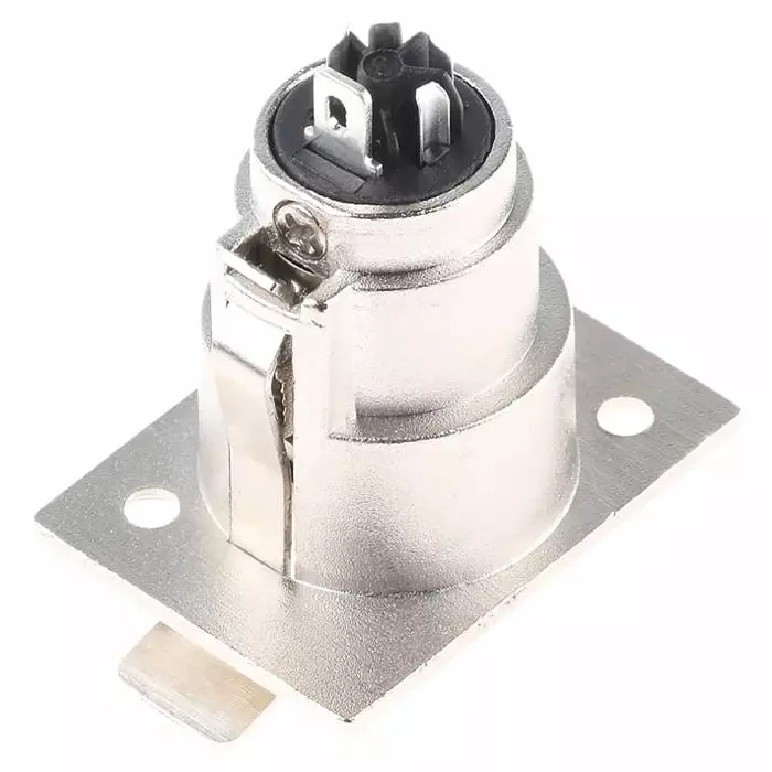 RS Pro Panel Mount XLR Connector Female 4 Way Silver Plating