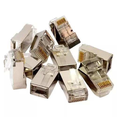 Mak World 8P8C RJ45 Metal Shielded Male Plug Crimp Connector ‎Male-to-Male for Computer, IP Phone, Network Printer, Router