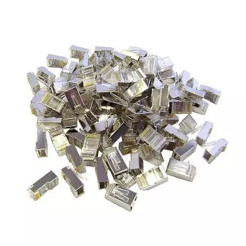 Mak World 8P8C RJ45 Metal Shielded Male Plug Crimp Connector ‎Male-to-Male for Computer, IP Phone, Network Printer, Router