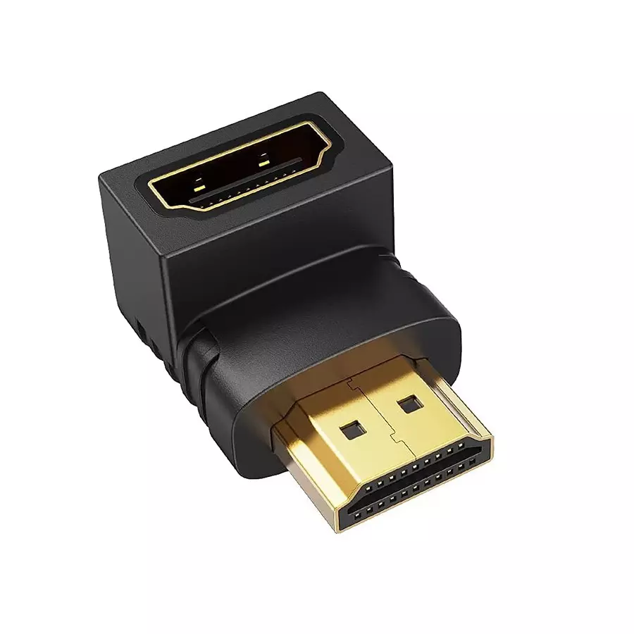 FEDUS HDMI Adapter 4K Male to Female Right Angle L-Type (Pack of 2 Pcs)