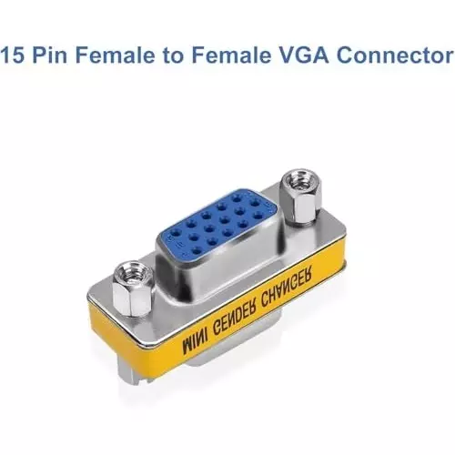 FEDUS VGA Jointer Couple Joiner Extender 15 Pin Both Side Female to Female Gender Changer (Pack of 5 Pcs)