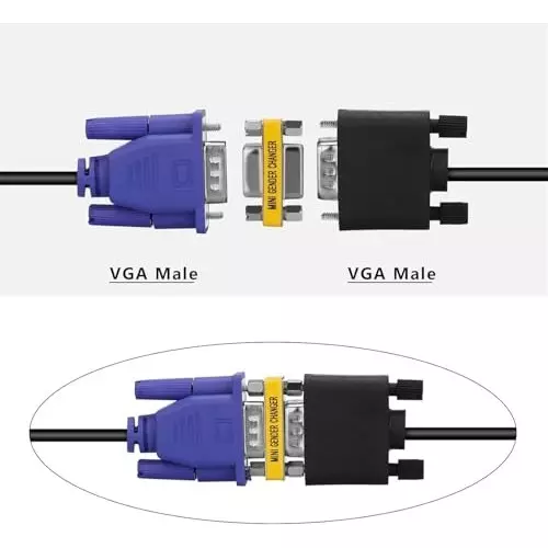 FEDUS VGA Jointer Couple Joiner Extender 15 Pin Both Side Female to Female Gender Changer (Pack of 5 Pcs)