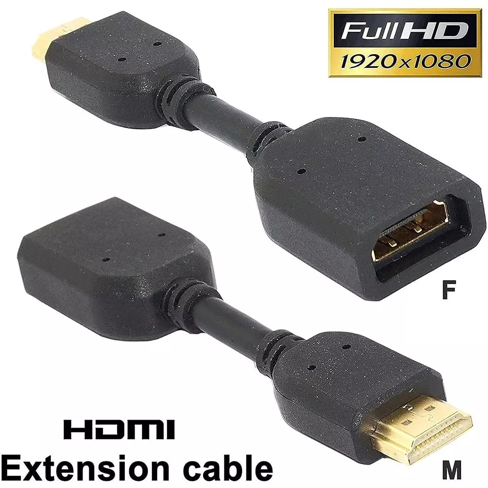 LOTA High-Speed HDMI Male to HDMI Female Extension Adapter Supports 4K Ultra HD Resolution, Black