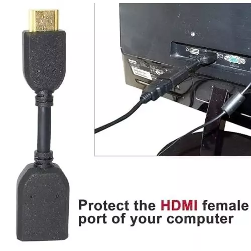 LOTA High-Speed HDMI Male to HDMI Female Extension Adapter Supports 4K Ultra HD Resolution, Black