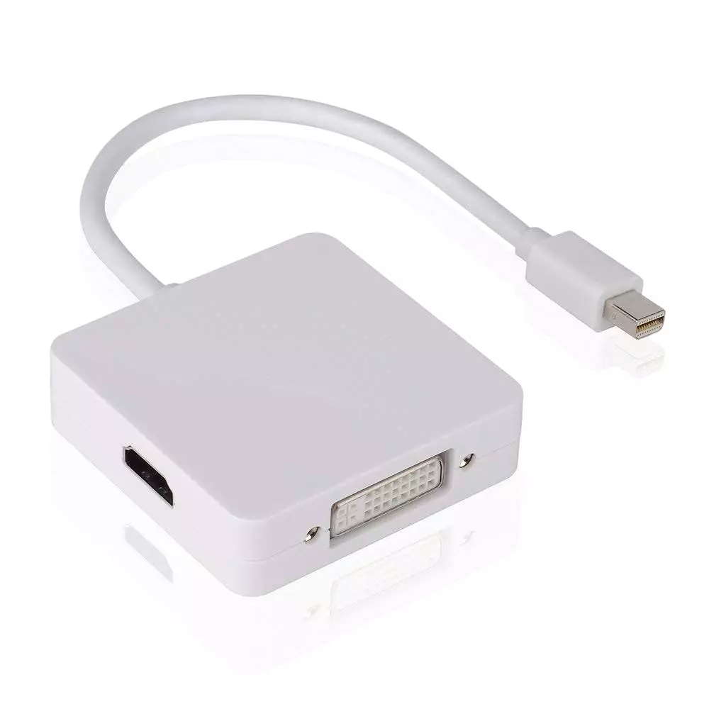LOTA 3-in-1 Mini DisplayPort (Thunderbolt) to HDMI+VGA+DVI Adapter White, MST-761-LT