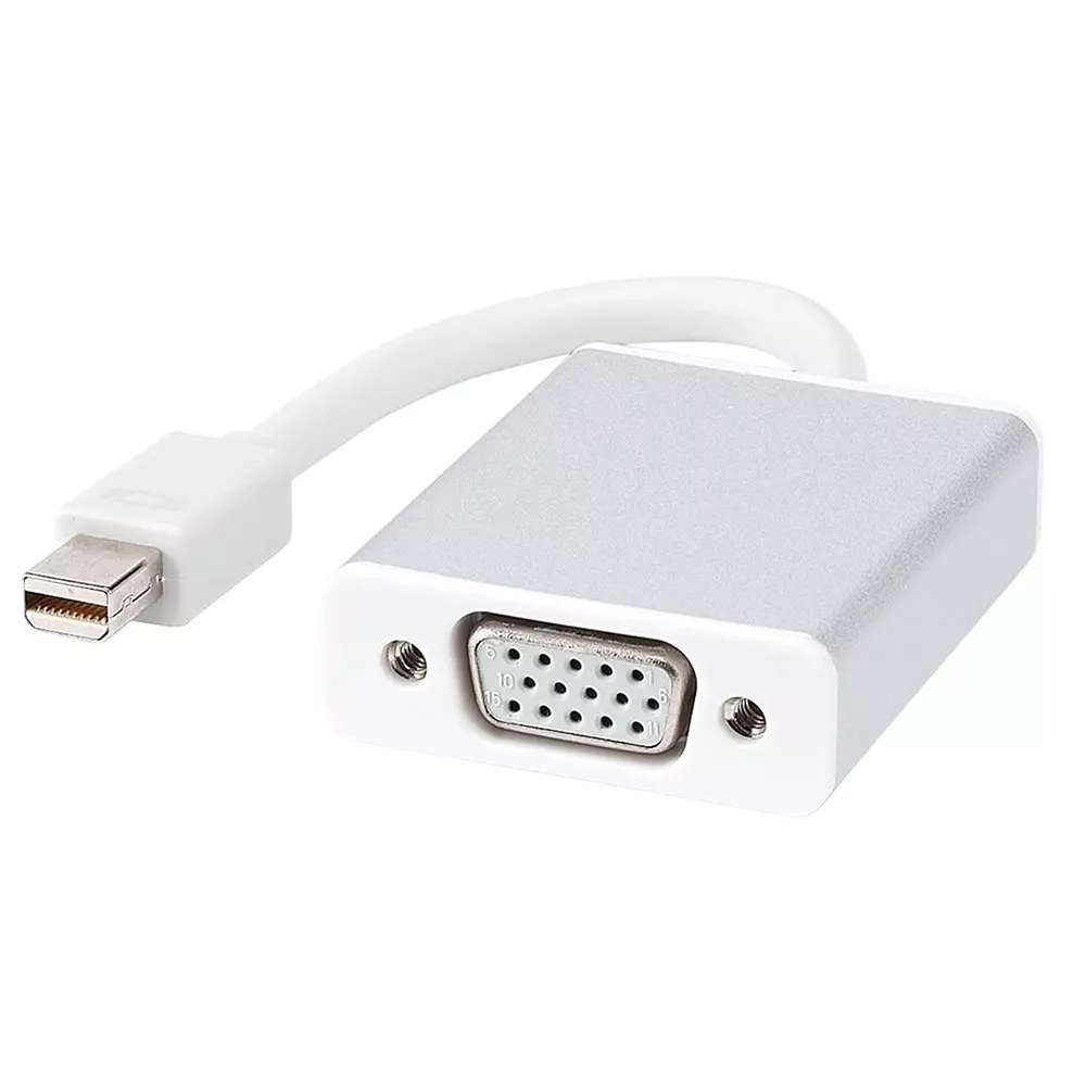 LOTA Mini DisplayPort to VGA Adapter White 1080p Full HD Support Plug & Play, MST-827-LT