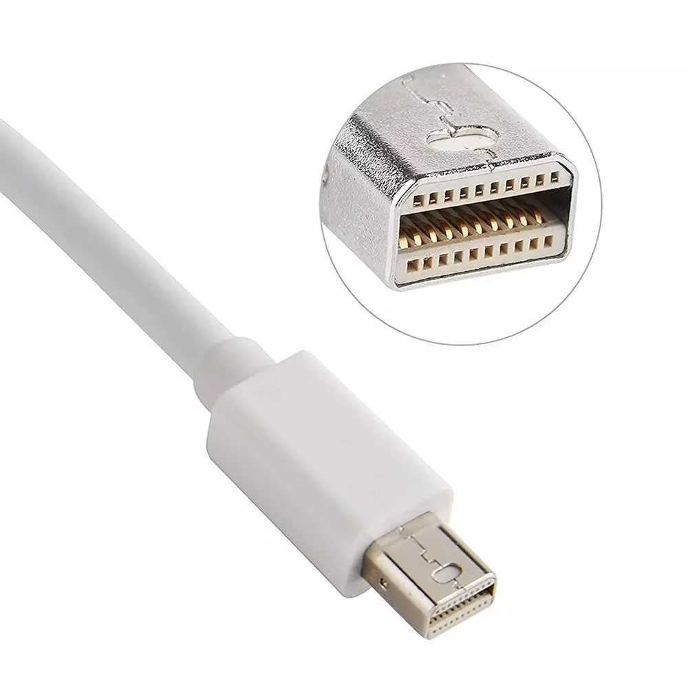 LOTA Mini DisplayPort to VGA Adapter White 1080p Full HD Support Plug & Play, MST-827-LT