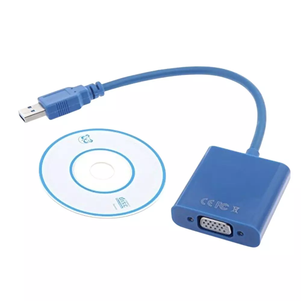 LOTA USB 3.0 to VGA Converter Adapter Blue Female to Female 1080p Full HD Supports Plug & Play, MST-816-LT