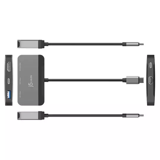 J5Create Power Packed USB-C to 4K HDMI 144 Hz with Dual 10 Gbps USB Ports + 100 W PD Adapter Built for Gamers & Creators, JCA399G