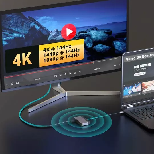 J5Create Power Packed USB-C to 4K HDMI 144 Hz with Dual 10 Gbps USB Ports + 100 W PD Adapter Built for Gamers & Creators, JCA399G