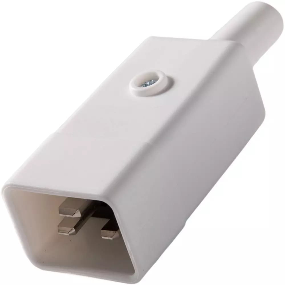 RS PRO IEC Connector Male Straight Screw Termination 16 Amp 250 V 10.5 mm Max Cable Dia Cable Mount, 2825494