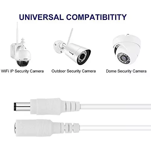 FEDUS Male & Female DC Power Barrel Jack Plug Connector ‎5 Amp White 2.1 mm / 5.5 mm (Pack of 10 Pairs)