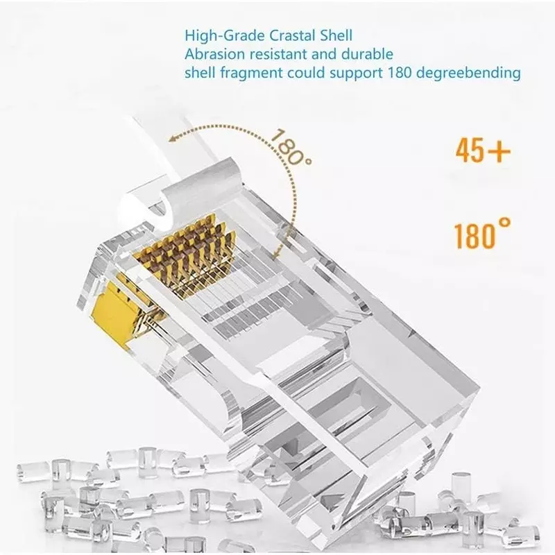 FEDUS RJ45 Crimping Plug Male to Male Flat (Pack of 300 Pcs)