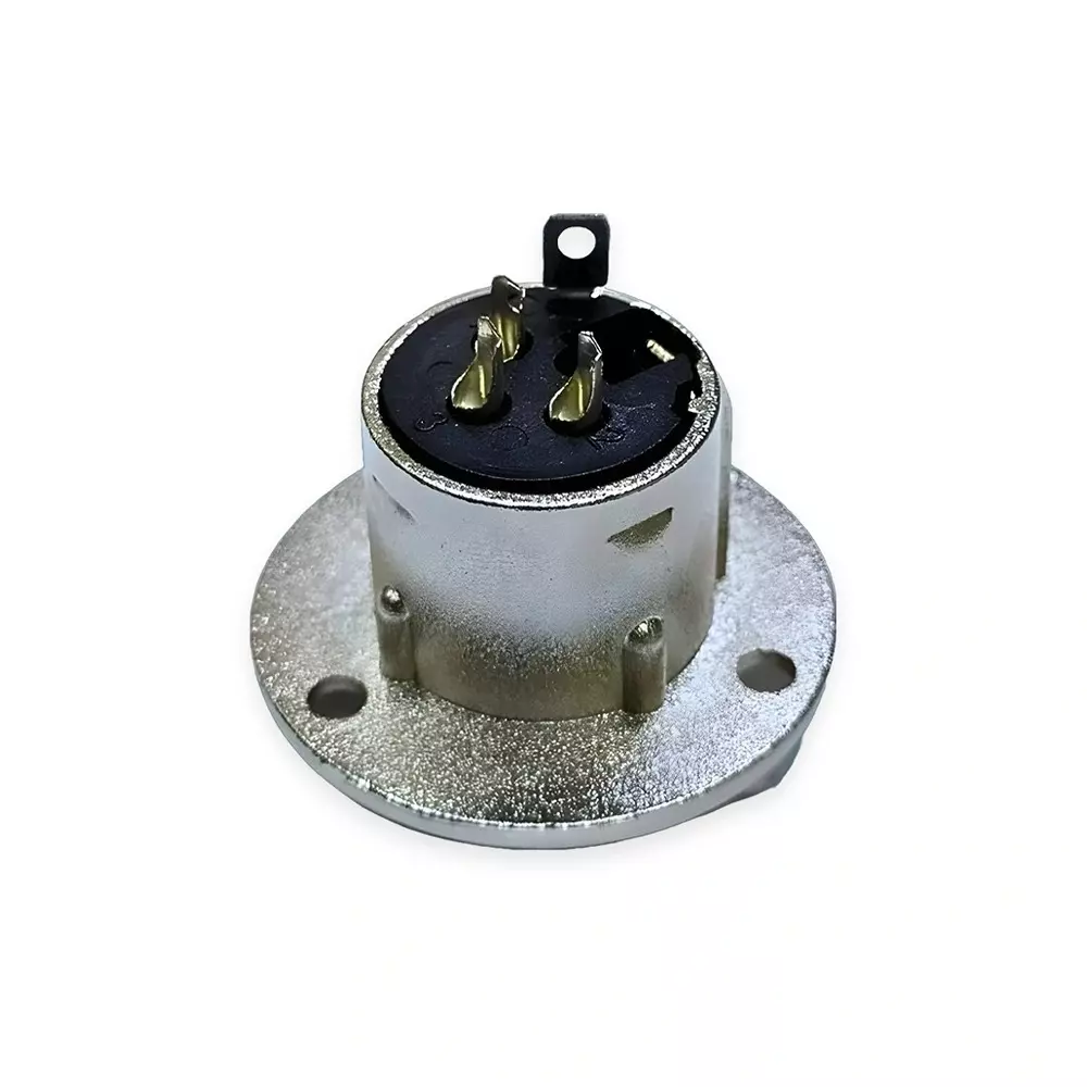 SETMI INDIA XLR Socket Connector 3-Pin Round Panel Mount Female, Silver