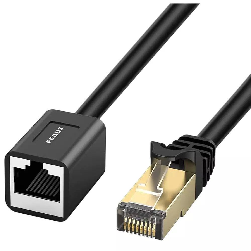FEDUS Cat8 Ethernet Extension Cable RJ45 Shielded Male to Female 40 Gbps 1.5 m