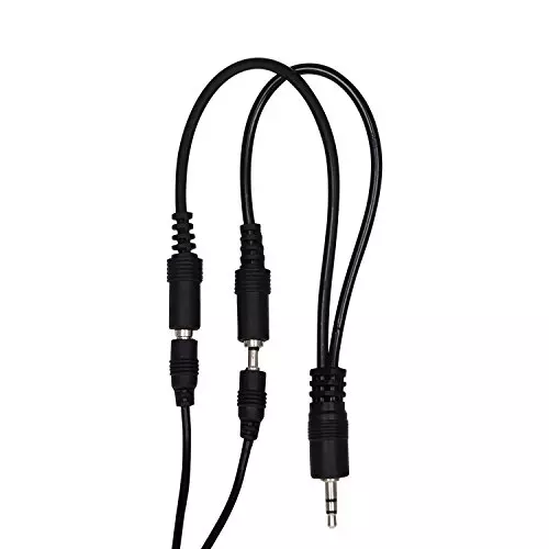 PremiumAV 3.5 mm Audio Jack Splitter Cable Adapter Stereo Male to Dual Female Headphone & Mic Y Splitter AUX Extension Cord for Mobile, Laptop, PC, Tablet