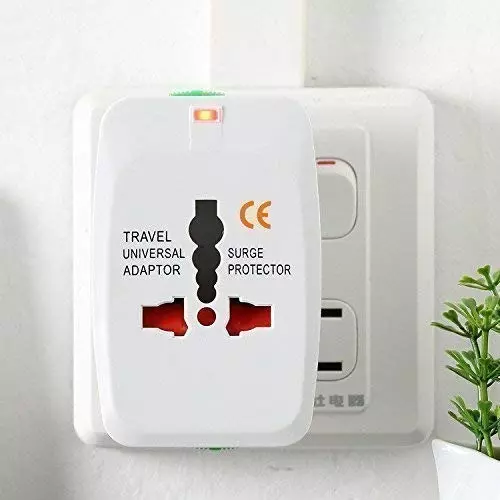 PremiumAV Universal Travel Adapter with Dual USB Port All-in-One Worldwide Charger Plug UK, US, EU, AUS for Mobile, Laptop, Tablet, Camera White