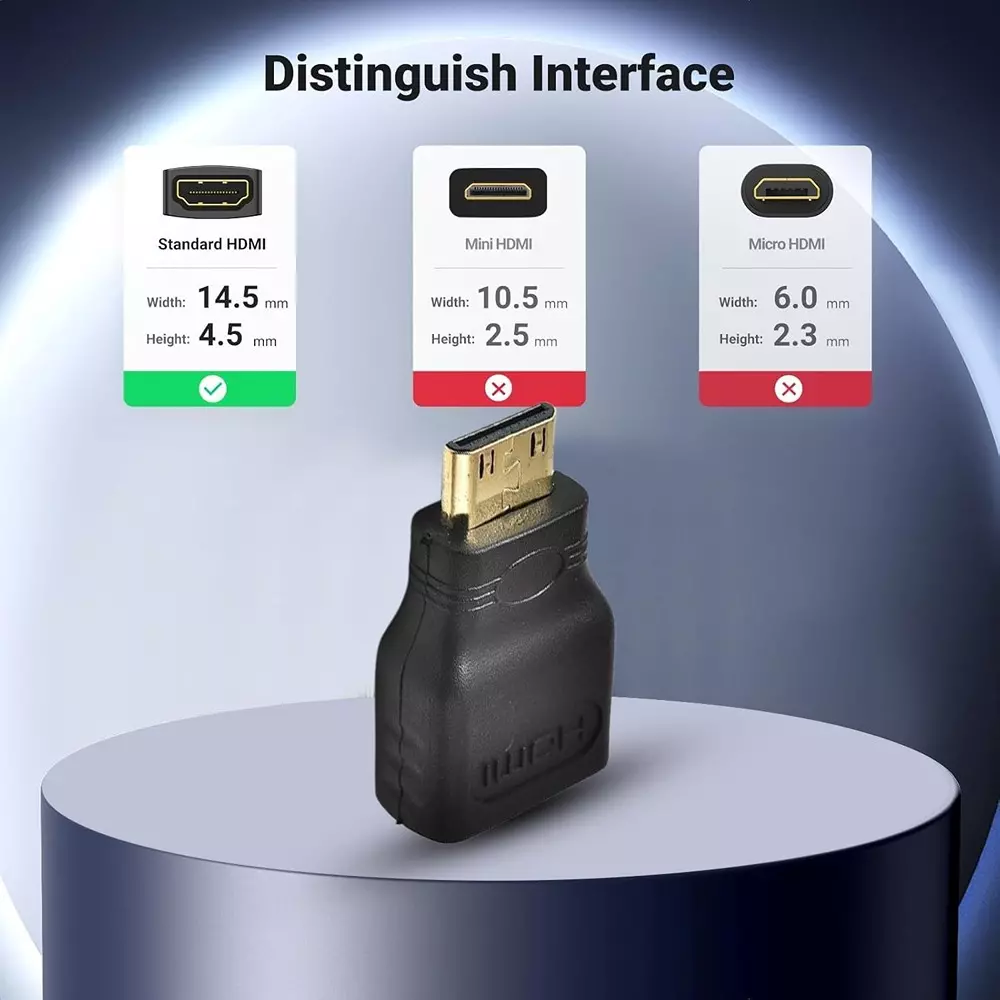 LOTA High-Speed HDMI Male to HDMI Female Adapter Supports 4K Ultra HD Resolution, Black