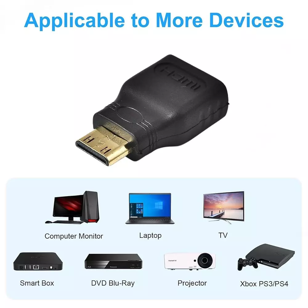 LOTA High-Speed HDMI Male to HDMI Female Adapter Supports 4K Ultra HD Resolution, Black