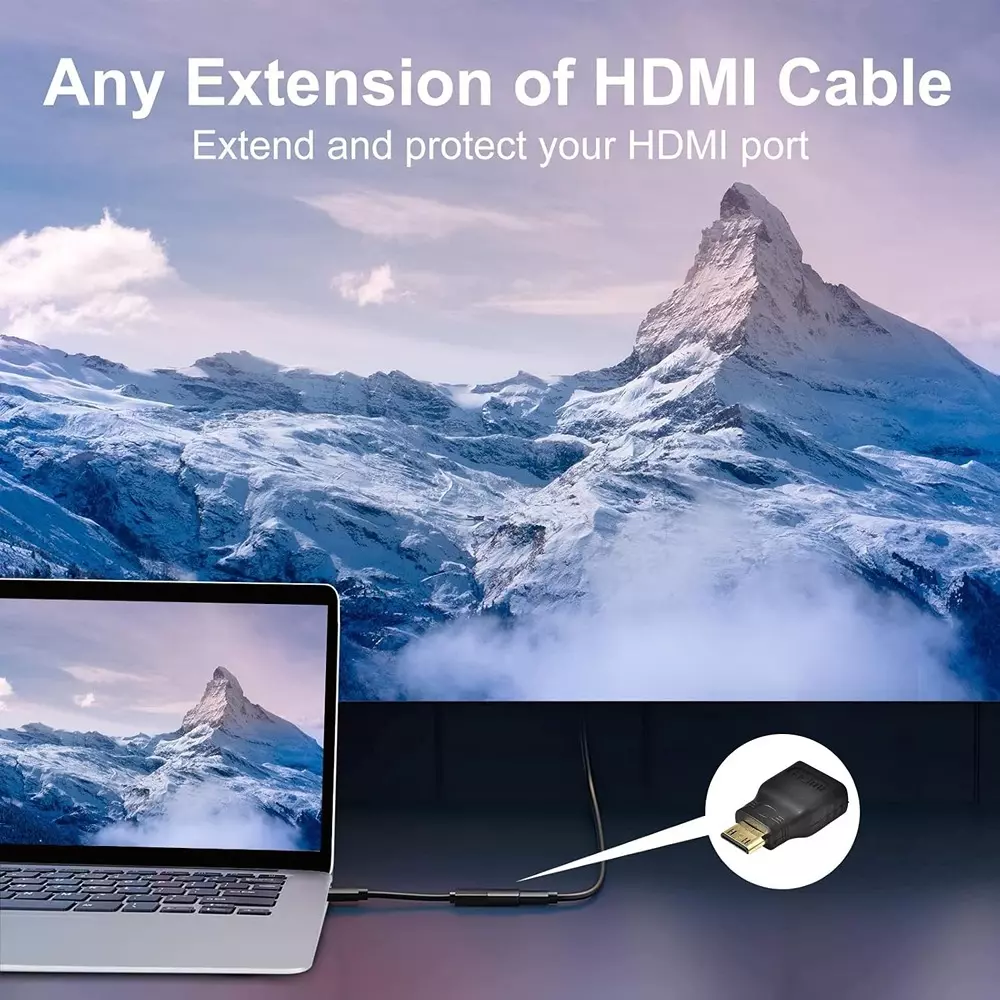 LOTA High-Speed HDMI Male to HDMI Female Adapter Supports 4K Ultra HD Resolution, Black